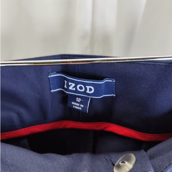 Izod Navy Slim Fit Ankle Length Pants Smoothing Panel, 12, NWT - Picture 5 of 8